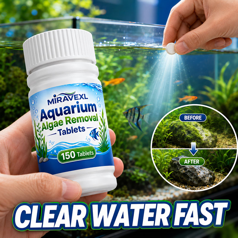 Planted Aquarium Algae Remover - MIRAVEXL 150 Comprimidos para Remoção de